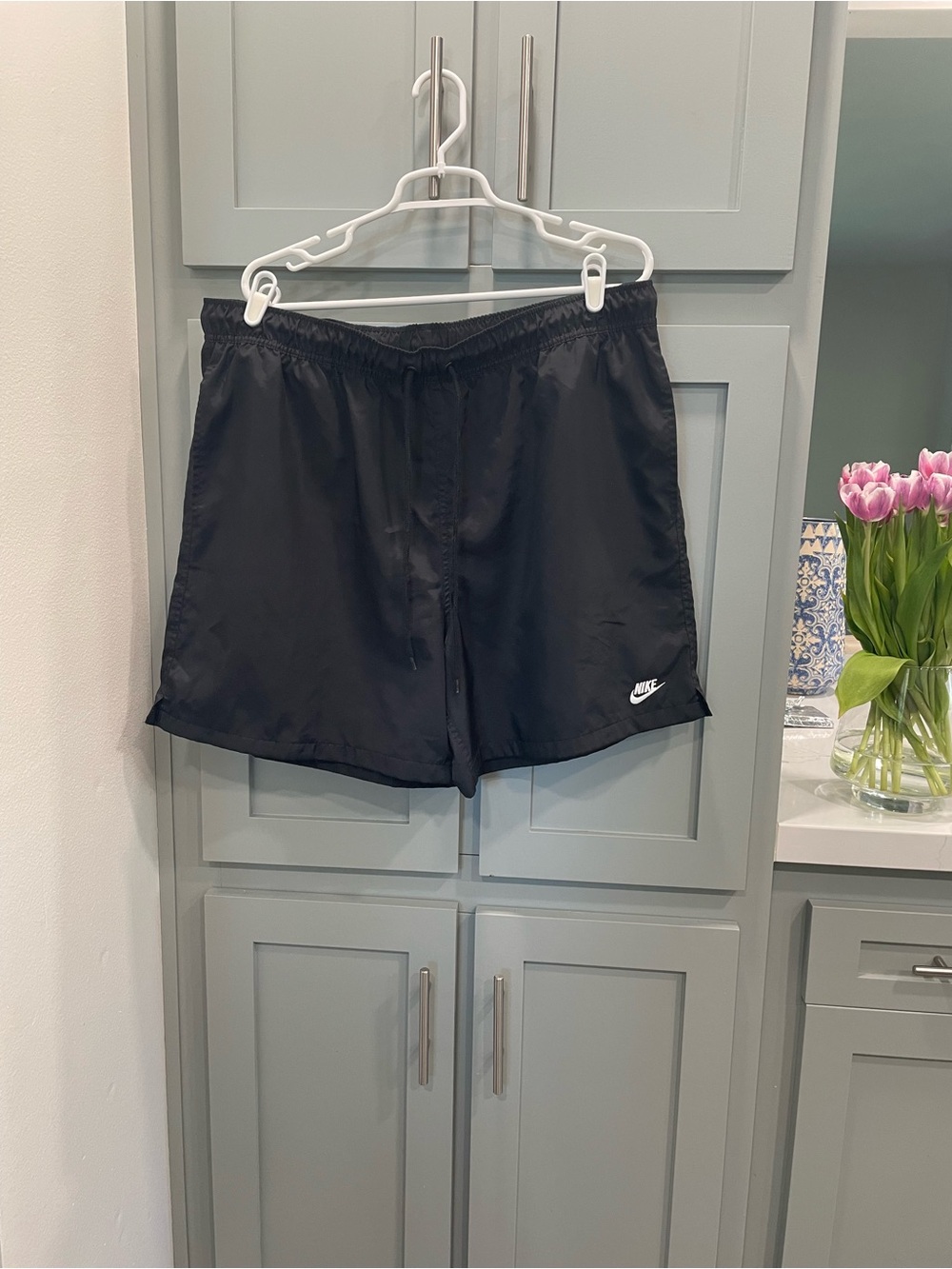 Nike Black Women’s Athletic Shorts with White Swoosh